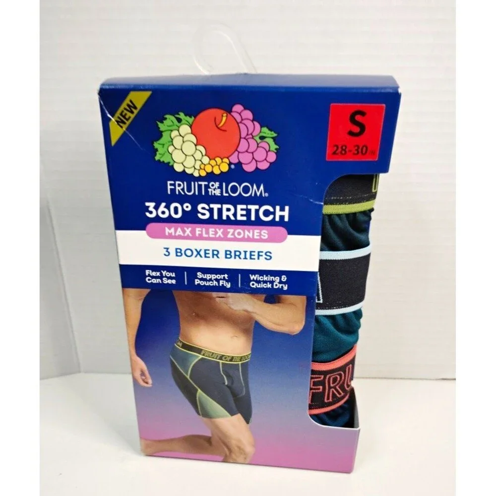 Fruit of the Loom 360° Stretch Max Flex Zones Stretch Boxer Briefs 3-boxers